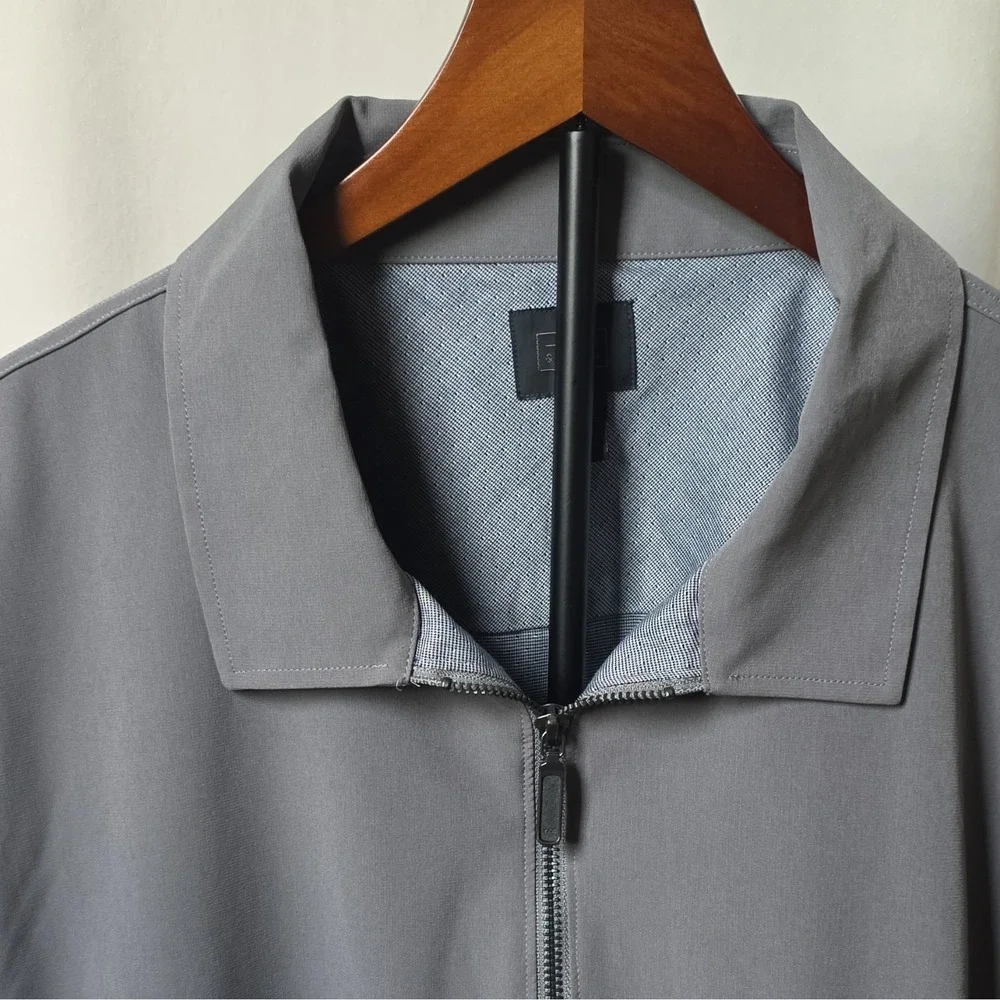 14th & Union Men's Gray Full-Zip Jacket XL. Lightweight casual tech shirt jacket